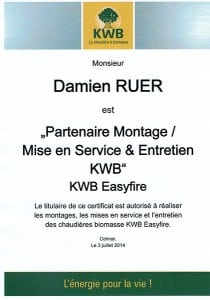Attestation chaudieres kwb
